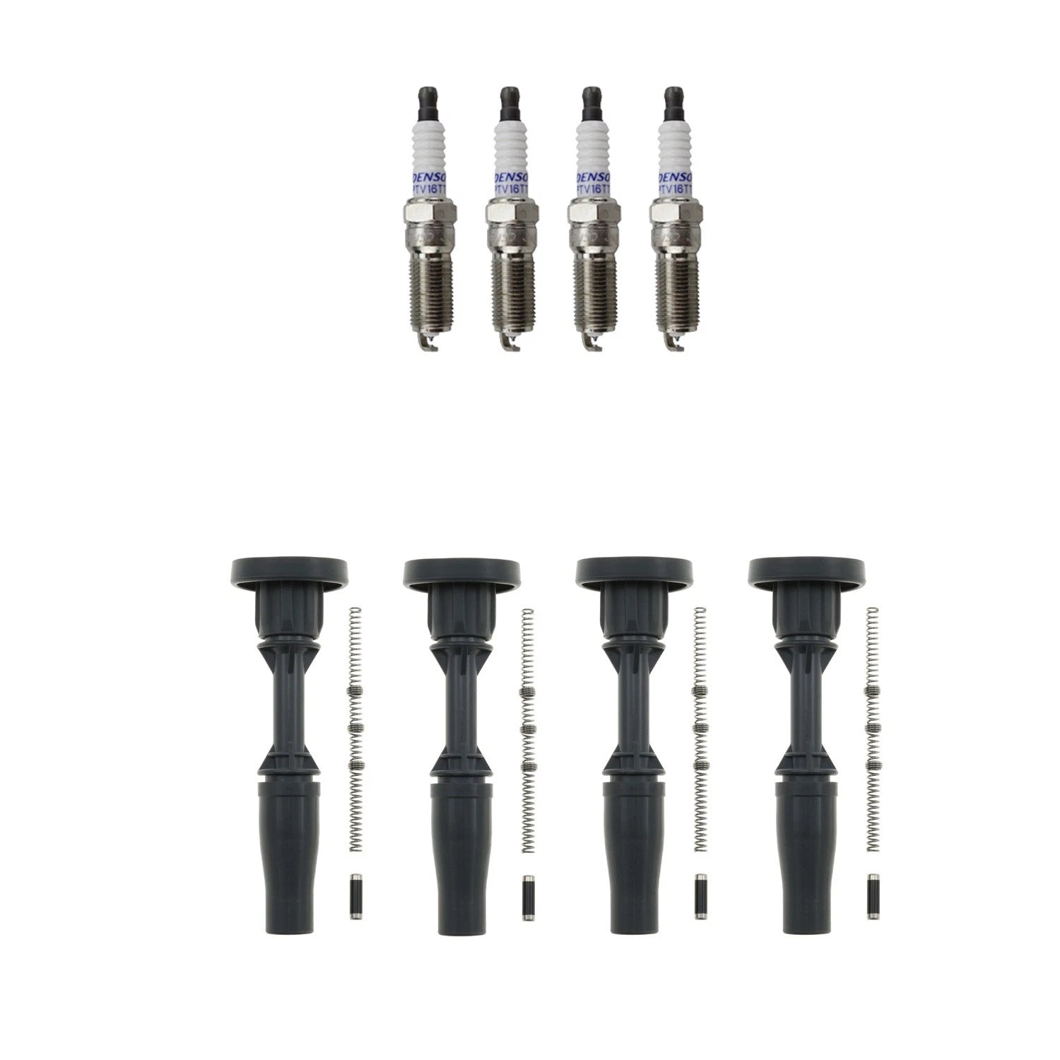 Denso 4 Platinum TT Plugs & NGK Ignition Coil Boots Kit for ATS Canyon Colorado (2015–2023)