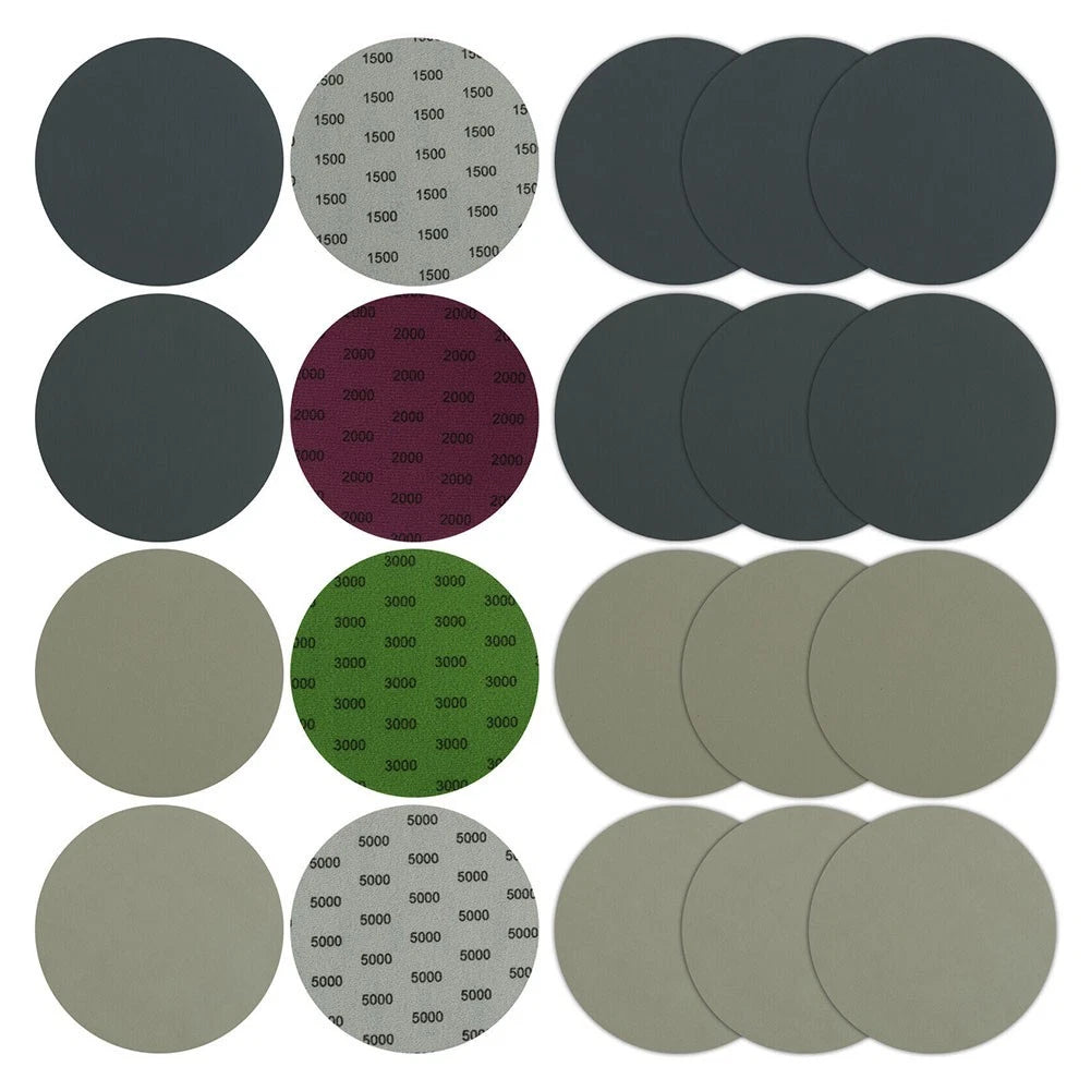 Set of 6 Sanding Discs 1500 2000 3000 5000 Grit Wet Dry Sandpaper