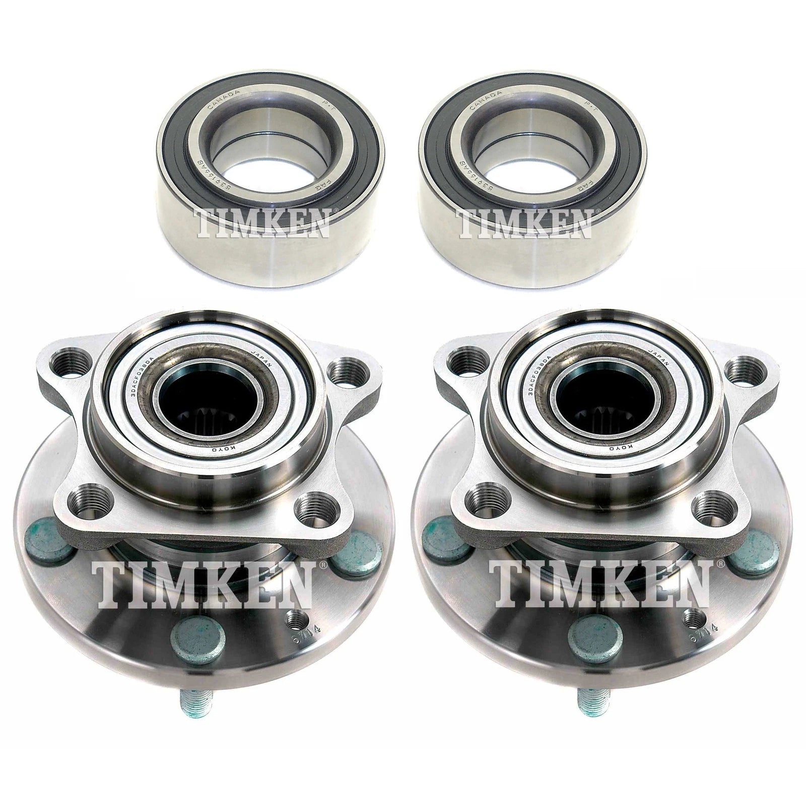 Front and Rear Wheel Bearing & Hub Assembly Kit for Mazda CX-9 (2007–2015)