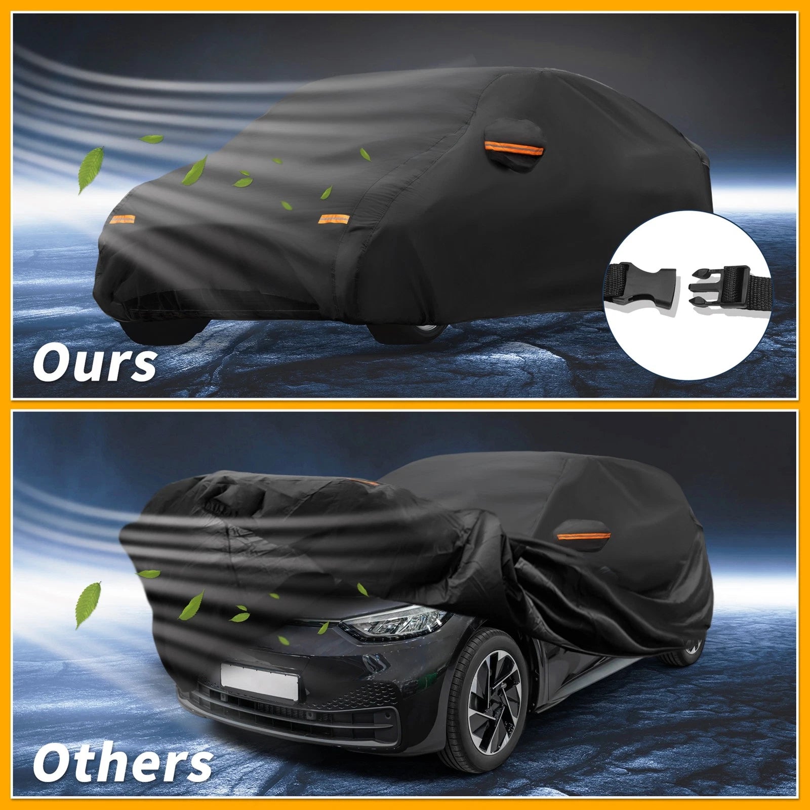 Waterproof Car Cover for Volkswagen ID.3 (2021–2024) Black 210D-PU