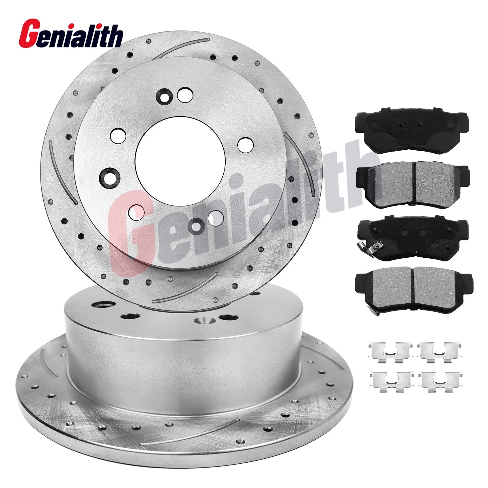 Rear Drilled Brake Rotors & Ceramic Brake Pads for Hyundai Elantra (2007–2010)