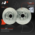 Front Side Drilled Brake Rotor & Ceramic Pad for Chevrolet Colorado (2015–2022)