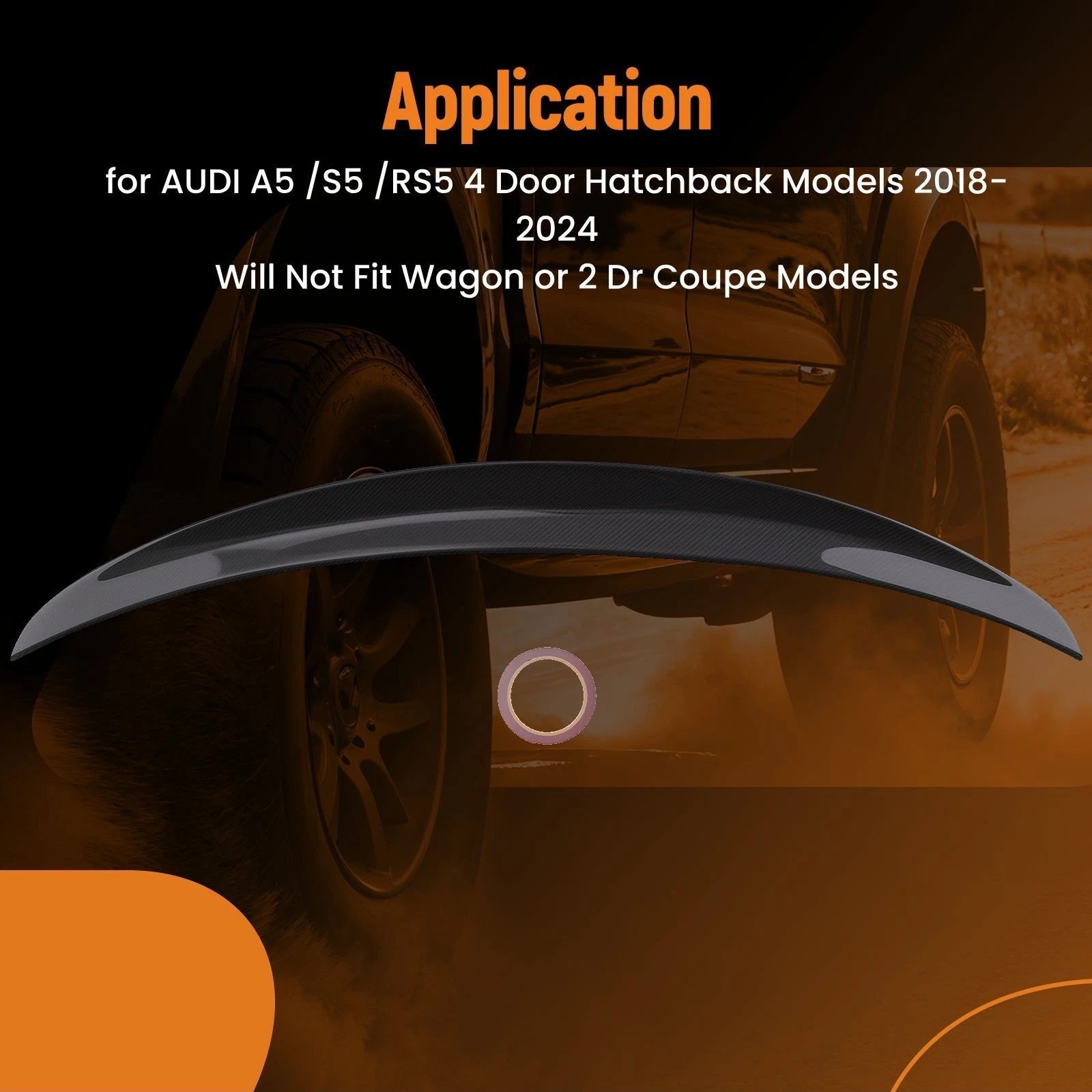 Carbon Rear Wing Trunk Spoiler for Audi A5 S5 RS5 (2018–2024)