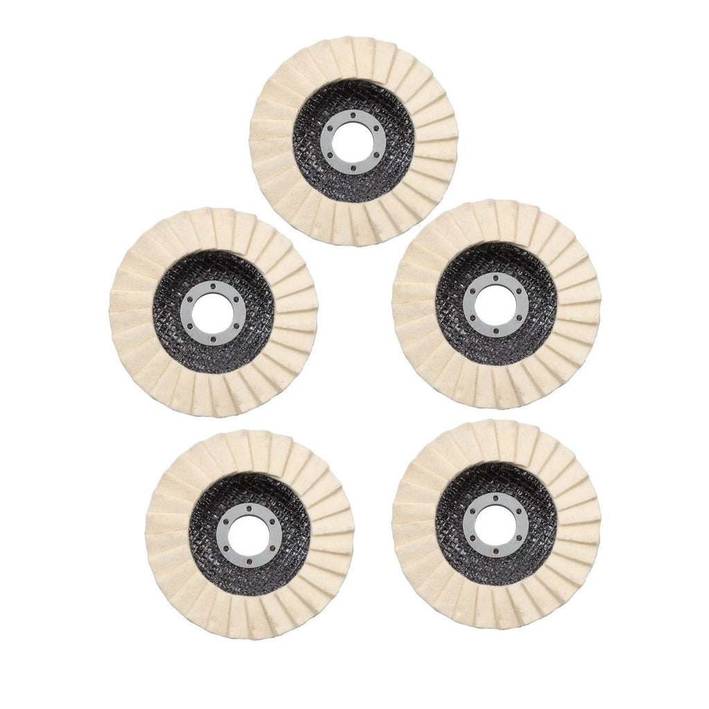 5 Pack Felt Flap Disc Abrasives for Automotive Use (4-1/2" × 7/8")