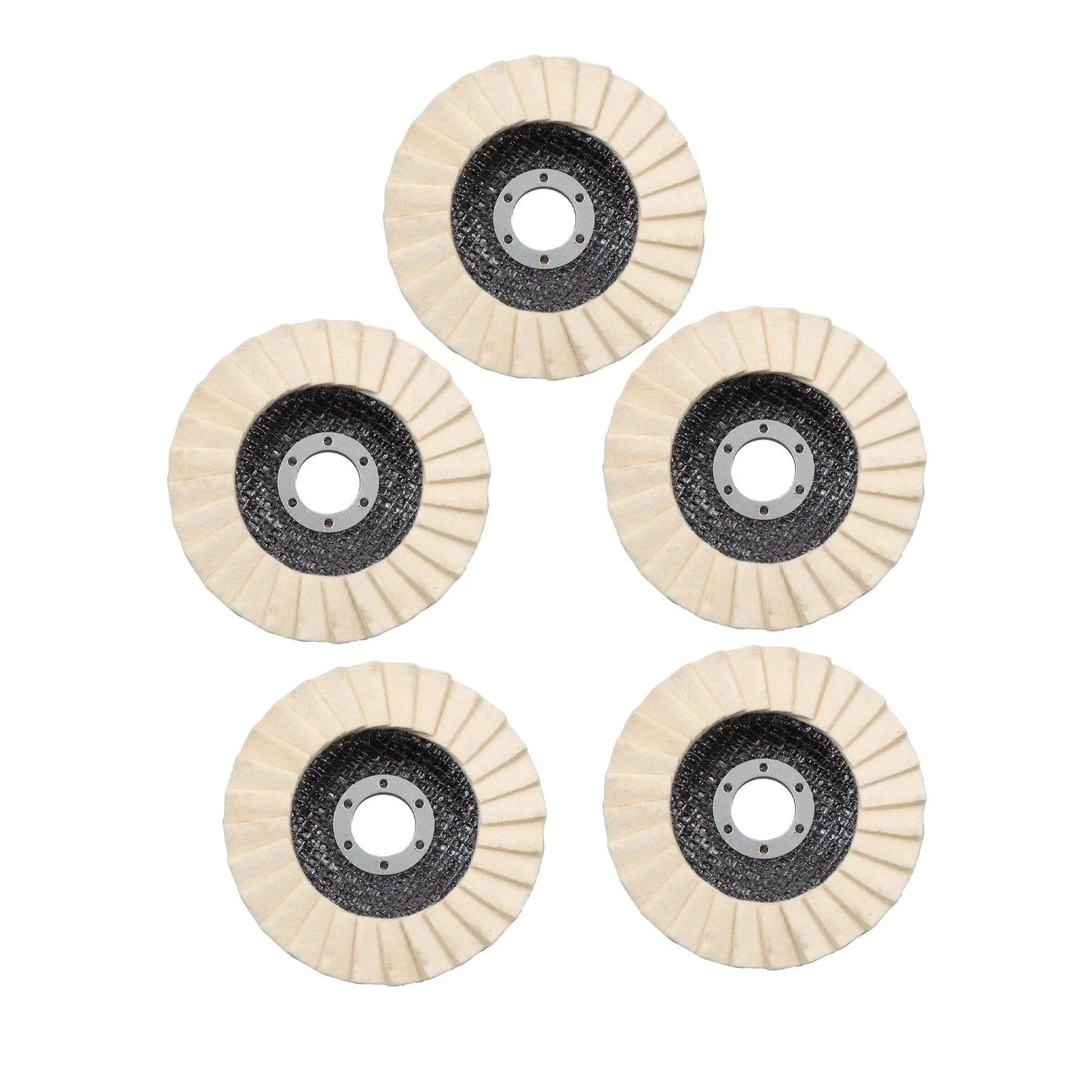 5 Pack Felt Flap Disc Abrasives for Automotive Use (4-1/2" × 7/8")