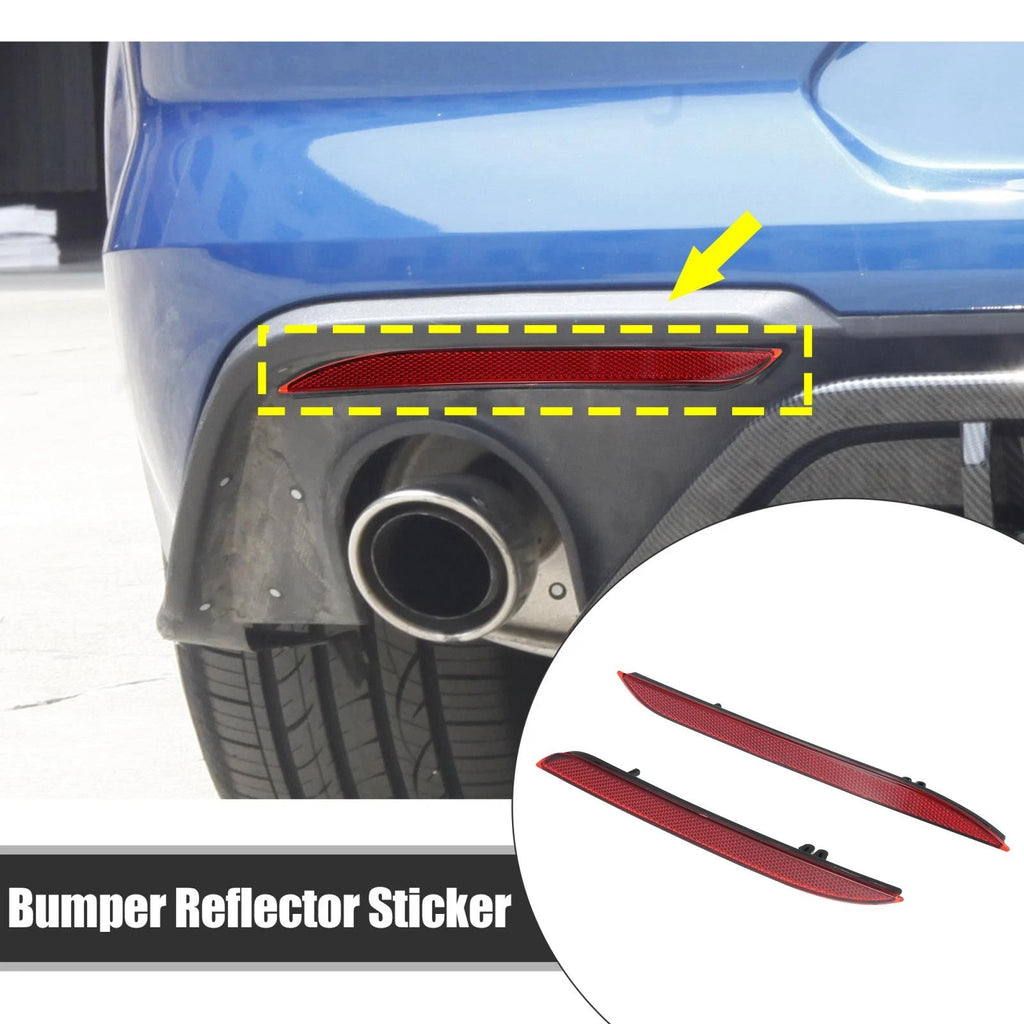 2X Bumper Reflector Sticker for Ford Mustang (2015–2017) FR3Z15A449A Red