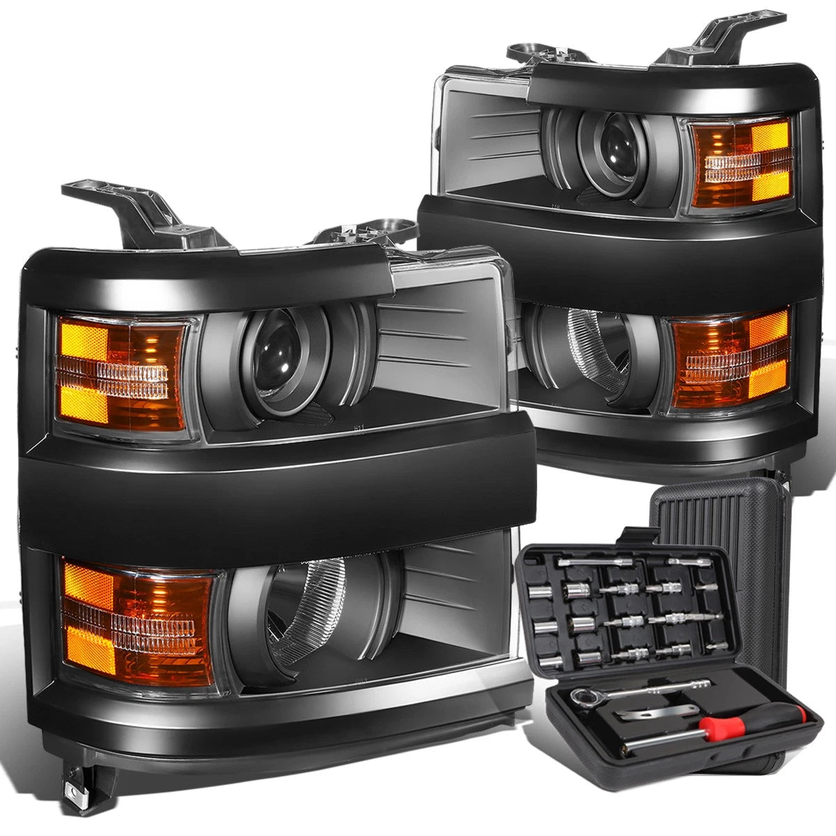 Projector Headlights for Silverado 2500HD (2015–2019) + Tool Box
