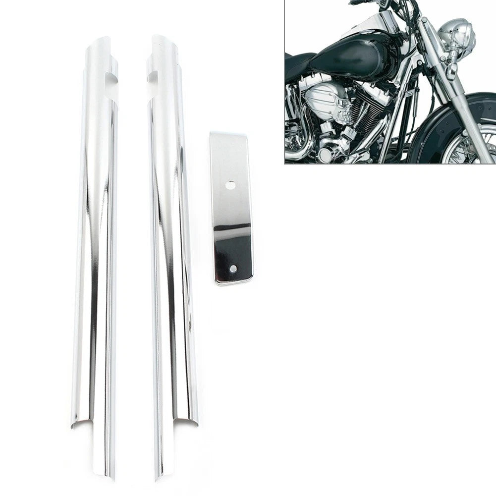 Chrome Frame Down Tube Covers Accent Trim for Harley Softail Twin Cam (2000–2006)