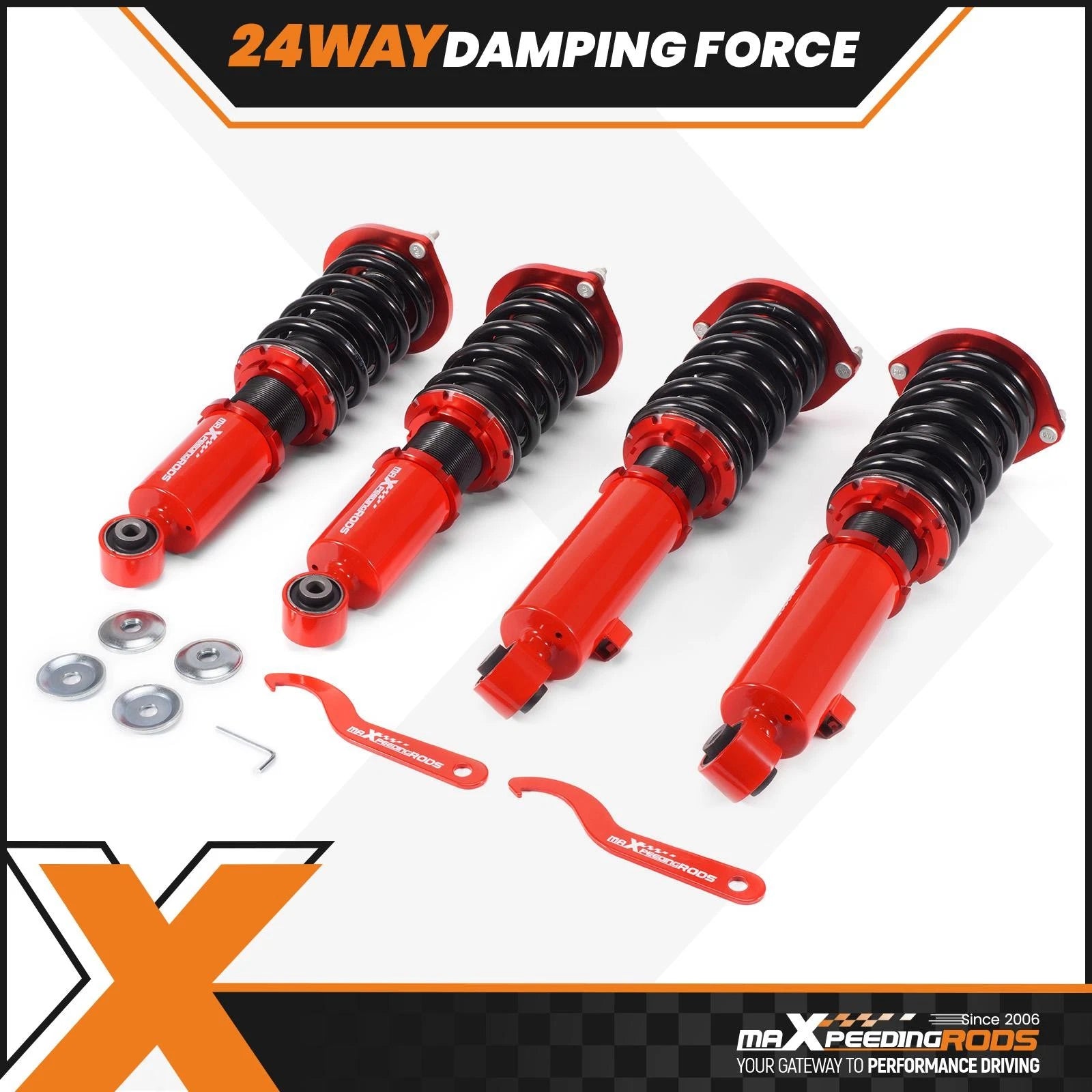 MaXpeedingrods 24 Way Damper Coilovers Lowering Kit For Mazda Miata MX-5 90-98