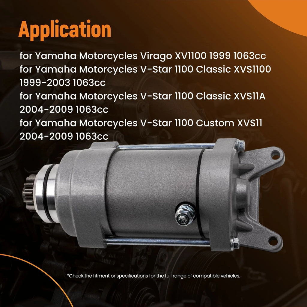 Starter for Yamaha V-Star 1100 XVS11 (2004–2009) 5EL-81890-00