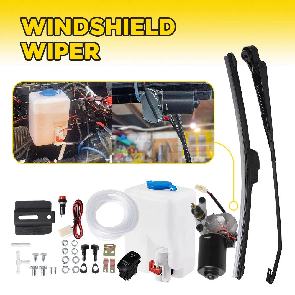 12V Electric Windshield Wiper Motor Kit for Polaris RZR (2010-2023)