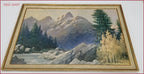Vintage River Landscape Painting Wall Art with Frame 40"x28”