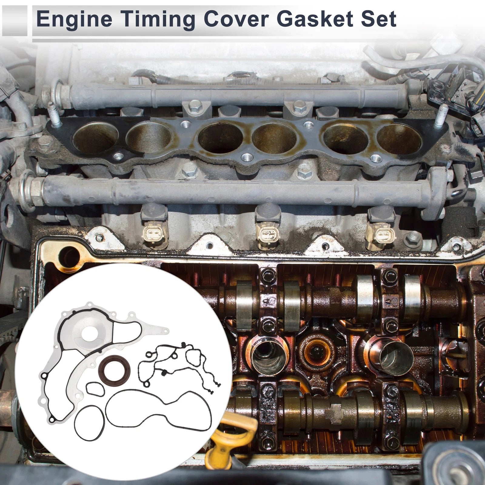 Set of 2 Engine Timing Cover Gasket TCS46162 for Jeep Wrangler (2012–2016)