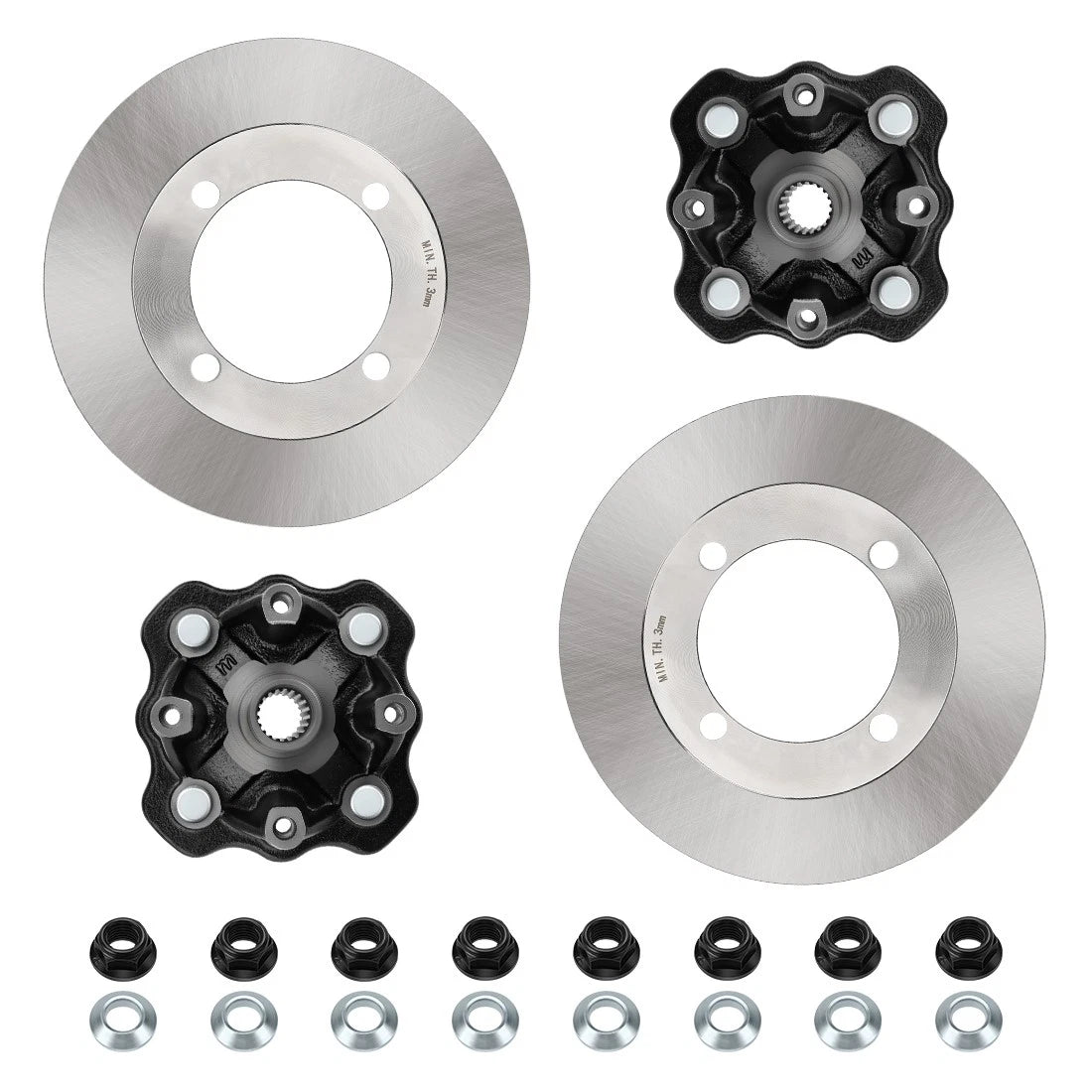 2X Front Wheel Hubs & Disc Rotors for Suzuki Eiger 400 (2002–2007)