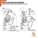 Outer Belt Weatherstrip Glass Door Seal for Toyota Hilux Ute Vigo (05-14)