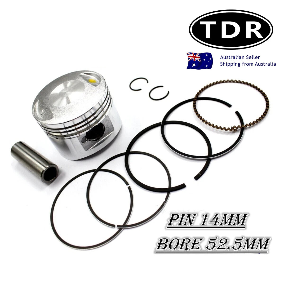 Piston Rings Kit 52.5mm 14mm for Lifan 125cc Engine (PIT PRO TRAIL DIRT BIKE)