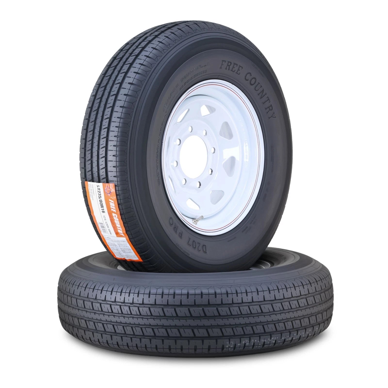 2X ST235/80R16 10-Ply Trailer Tire Rims for Country Trailer (Year Range)