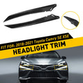 Pair of Black Front Grille Headlight Trim Molding for Toyota Camry (2018–2022)