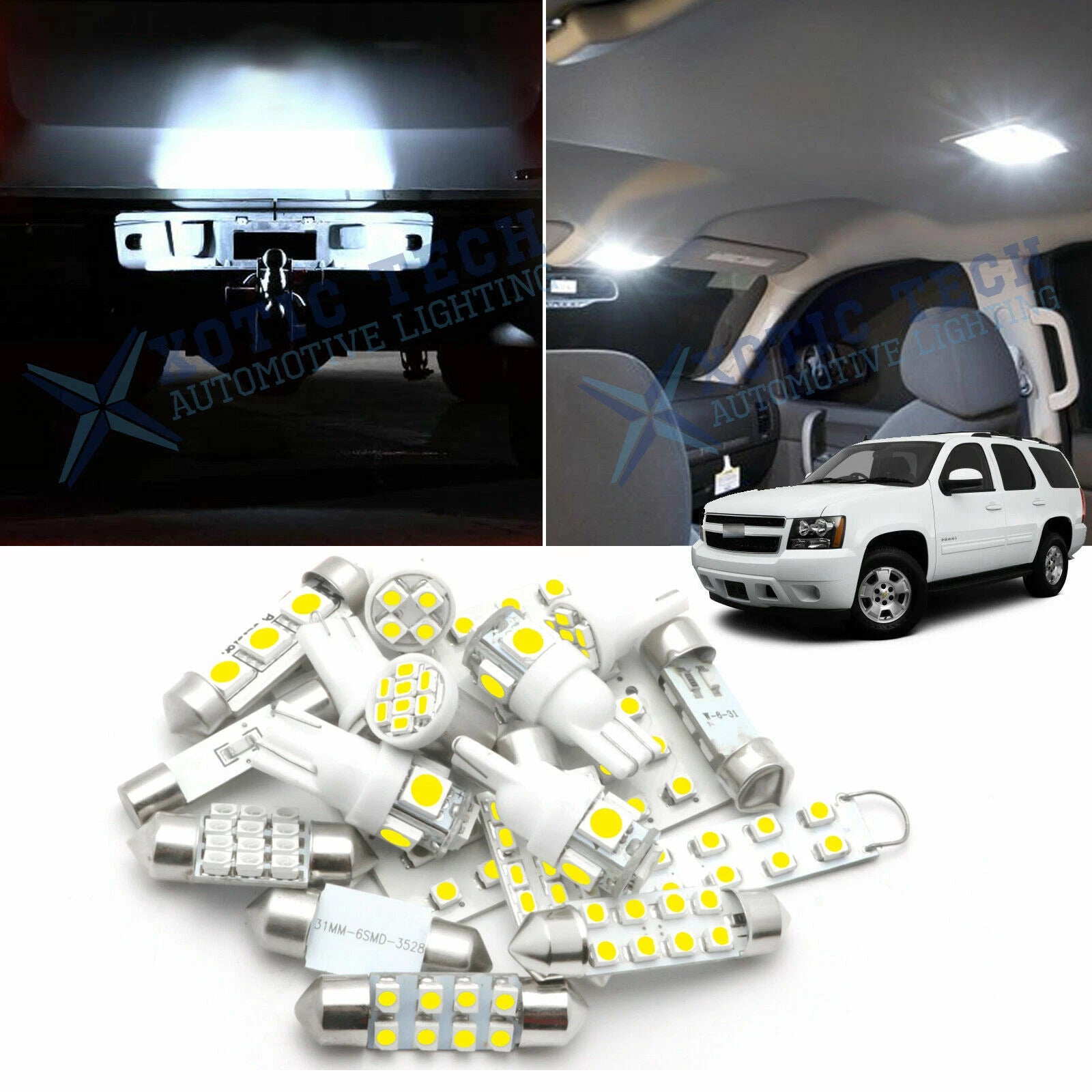 LED Bulbs Interior + License Plate Lights Kit for Chevy Tahoe (2000–2006)