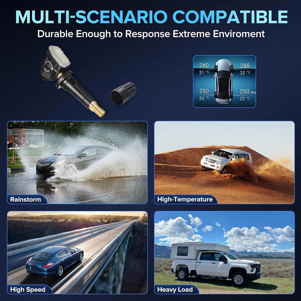 Set of 4 Tire Pressure Sensors for Ford Fiesta (2018–2019)