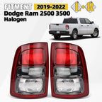 Halogen Tail Light Lamp Pair for Dodge Ram 2500 3500 (2019–2022) Black Trim