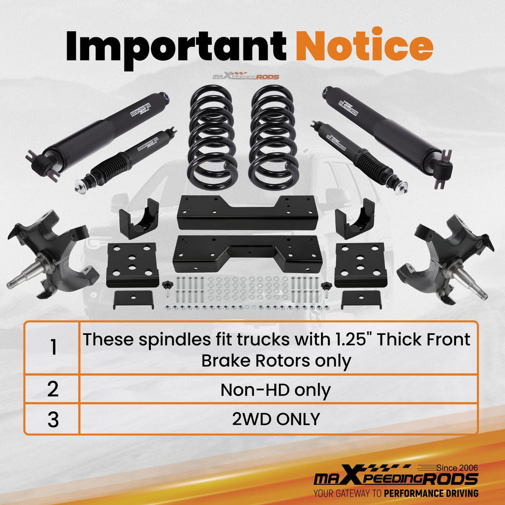 Drop Kit with Shocks for Chevy GMC C1500 (1988-1998)