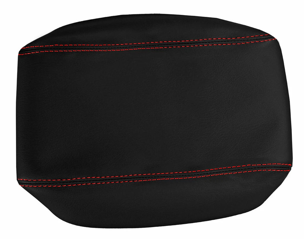 Leather Console Lid Armrest Cover for Toyota Matrix (2003–2008) Red Stitch