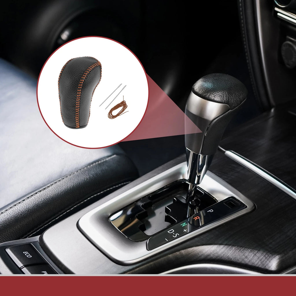 1Pc Gear Shift Knob Cover for Subaru Forester (2014–2017) Black Brown