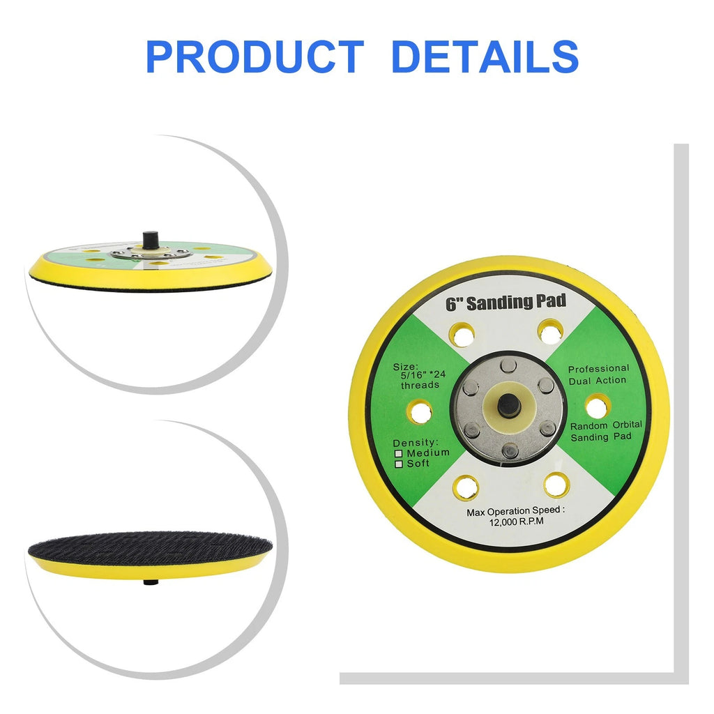 6 Inch Sanding Pad for Air Sander (Fits Dual Random Orbital)