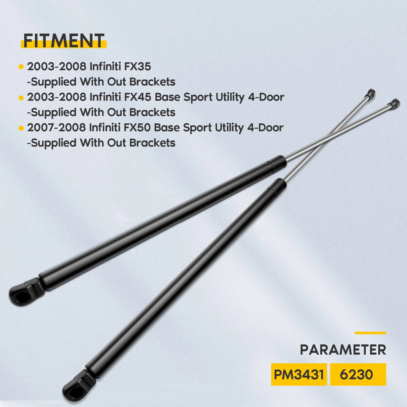 2X Rear Hatch Lift Supports for Infiniti FX35 FX45 (2003–2008)