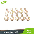 10PCS 3/8" Clevis Slip Hook G70 Tow Chain Hook for Truck Trailer (6000LBS WLL)