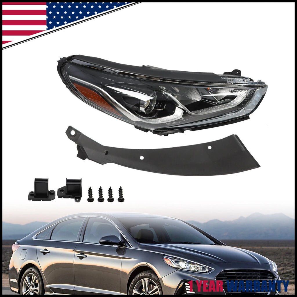 Halogen Headlight Assembly with Bulbs for Hyundai Sonata (2018–2019)