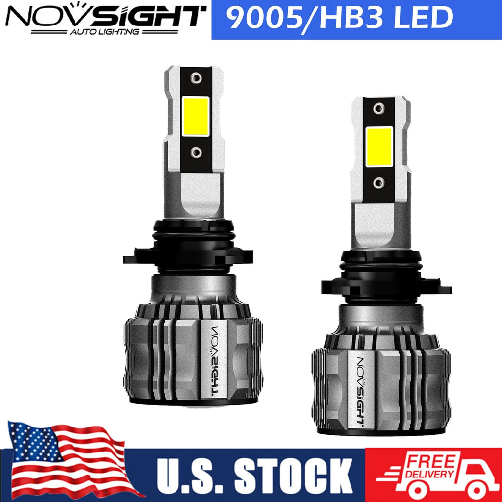 9005 HB3 LED Headlight Bulbs Kit for High/Low Beam (6500K, 55000LM)