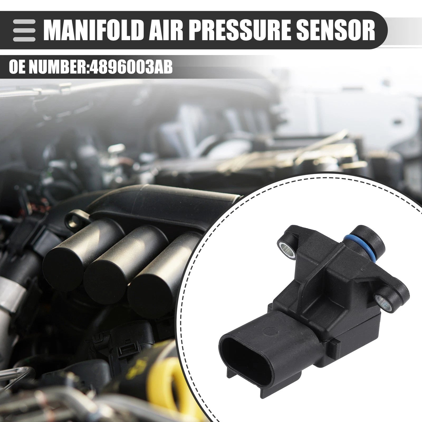 MAP Manifold Air Pressure Sensor for Chrysler Pacifica (2005–2006) No. 4896003AB