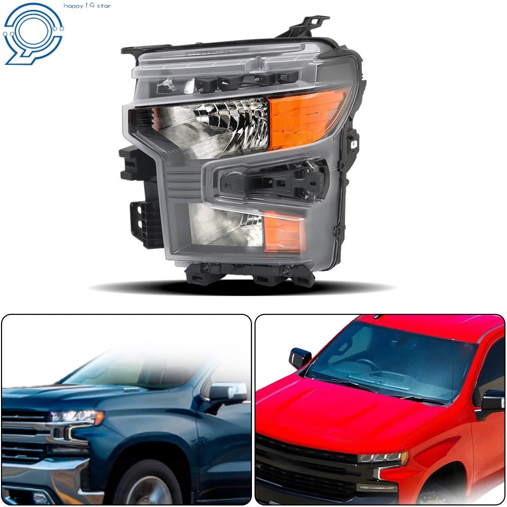 Left Halogen Headlamp for Chevy Silverado 1500 (2022–2024) Black Housing