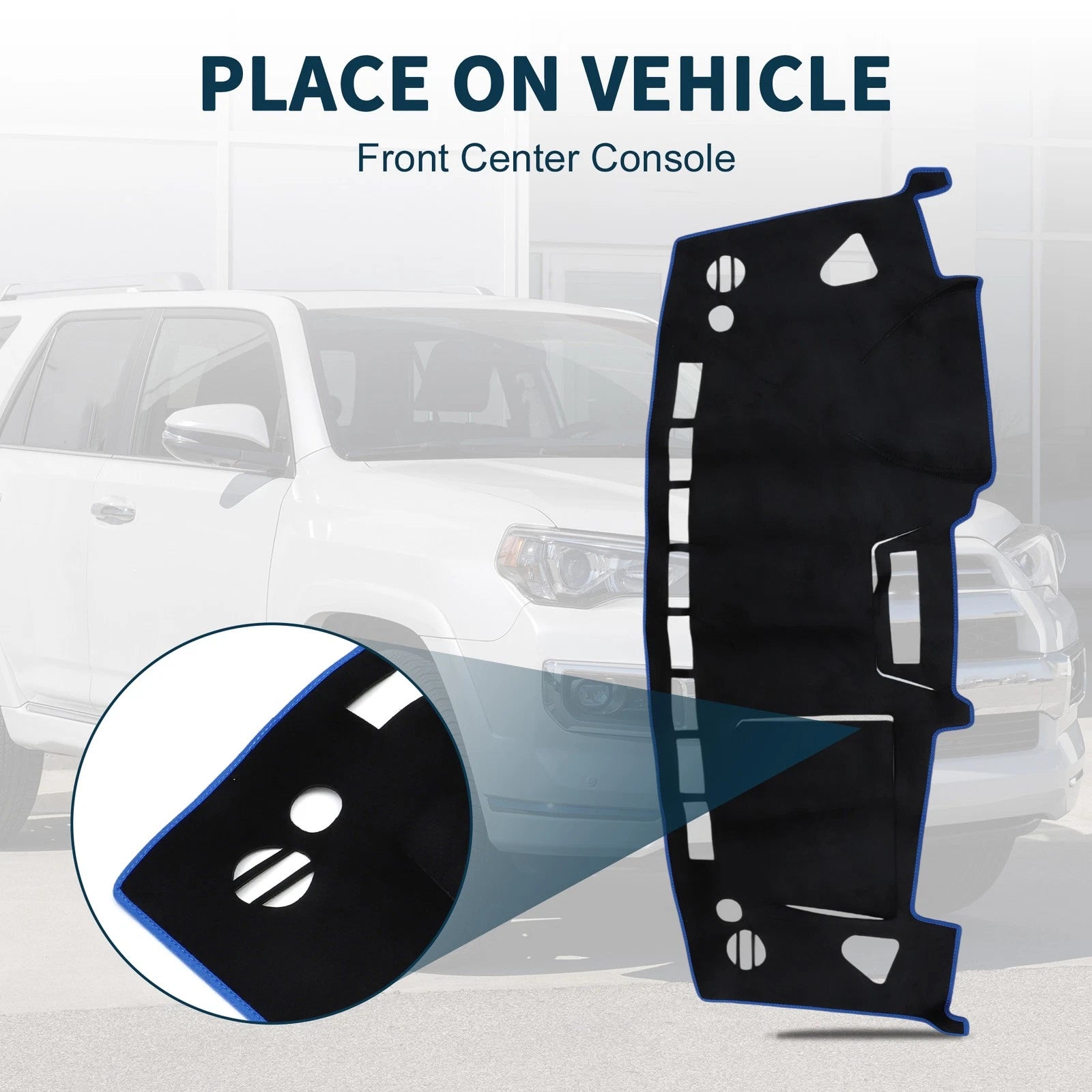 Dashboard Dash Cover Mat for Suzuki Solio MA15S (1 Set, Black Blue)