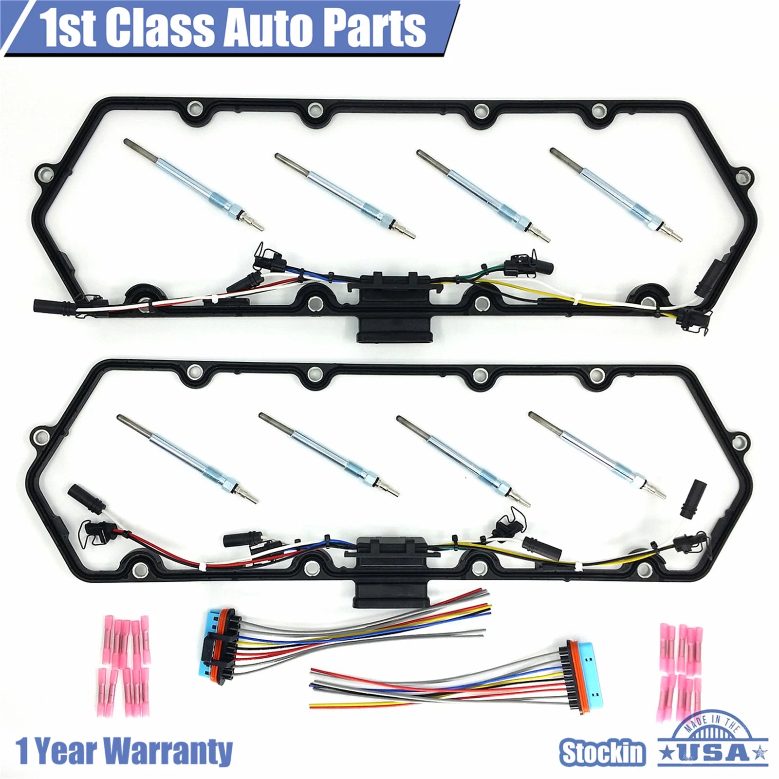 Valve Cover Gasket Set with Glow Plugs for Ford F-350 F-250 (1999–2003)