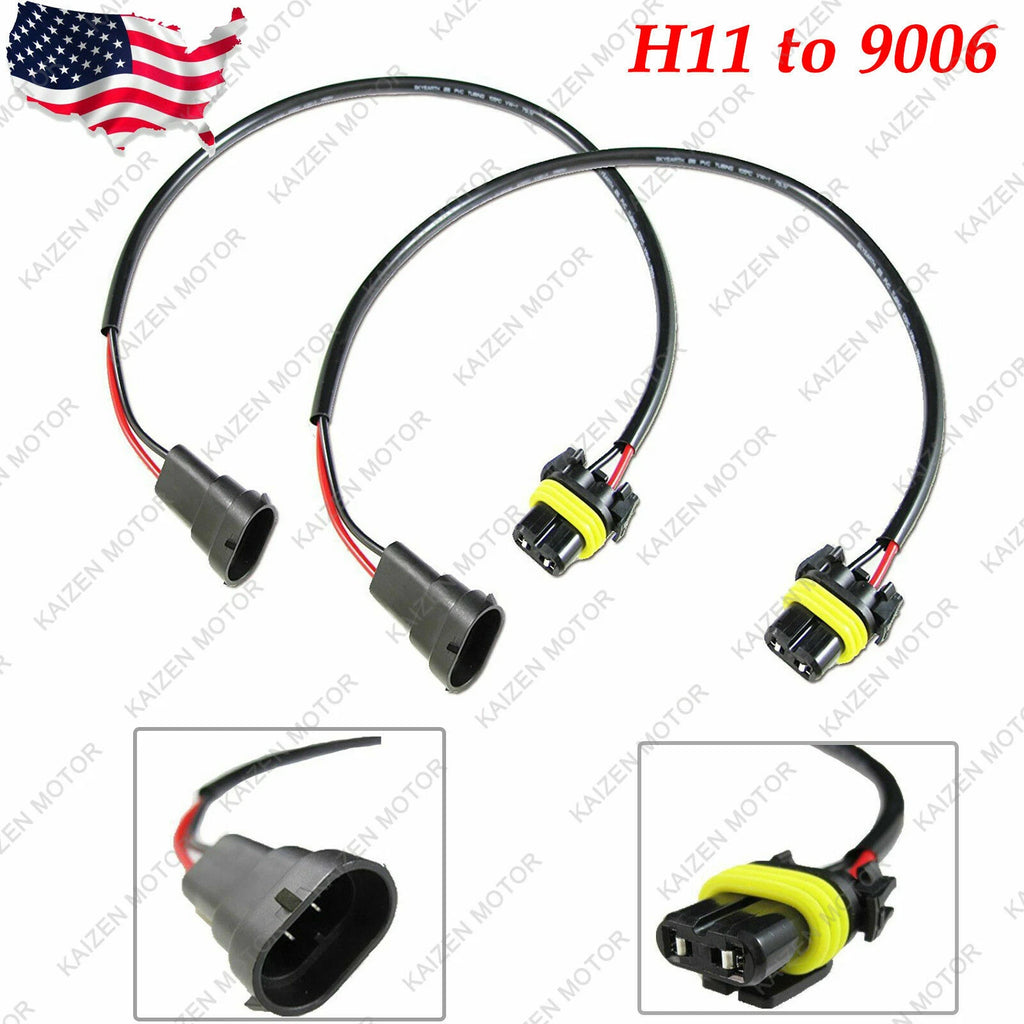 H11 H8 H9 to 9006 Extension Wire Harness for HID Headlight Conversion (2011–2026)
