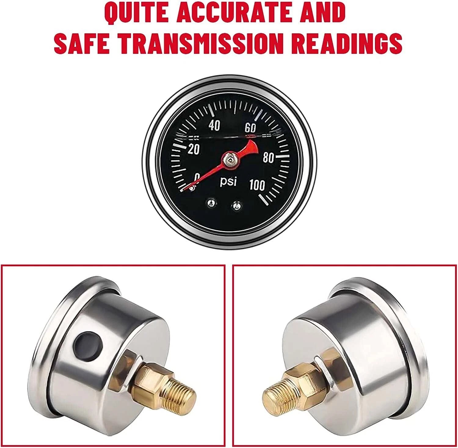 Universal Adjustable Fuel Pressure Regulator Gauge for EFI Bypass with 6AN (-)
