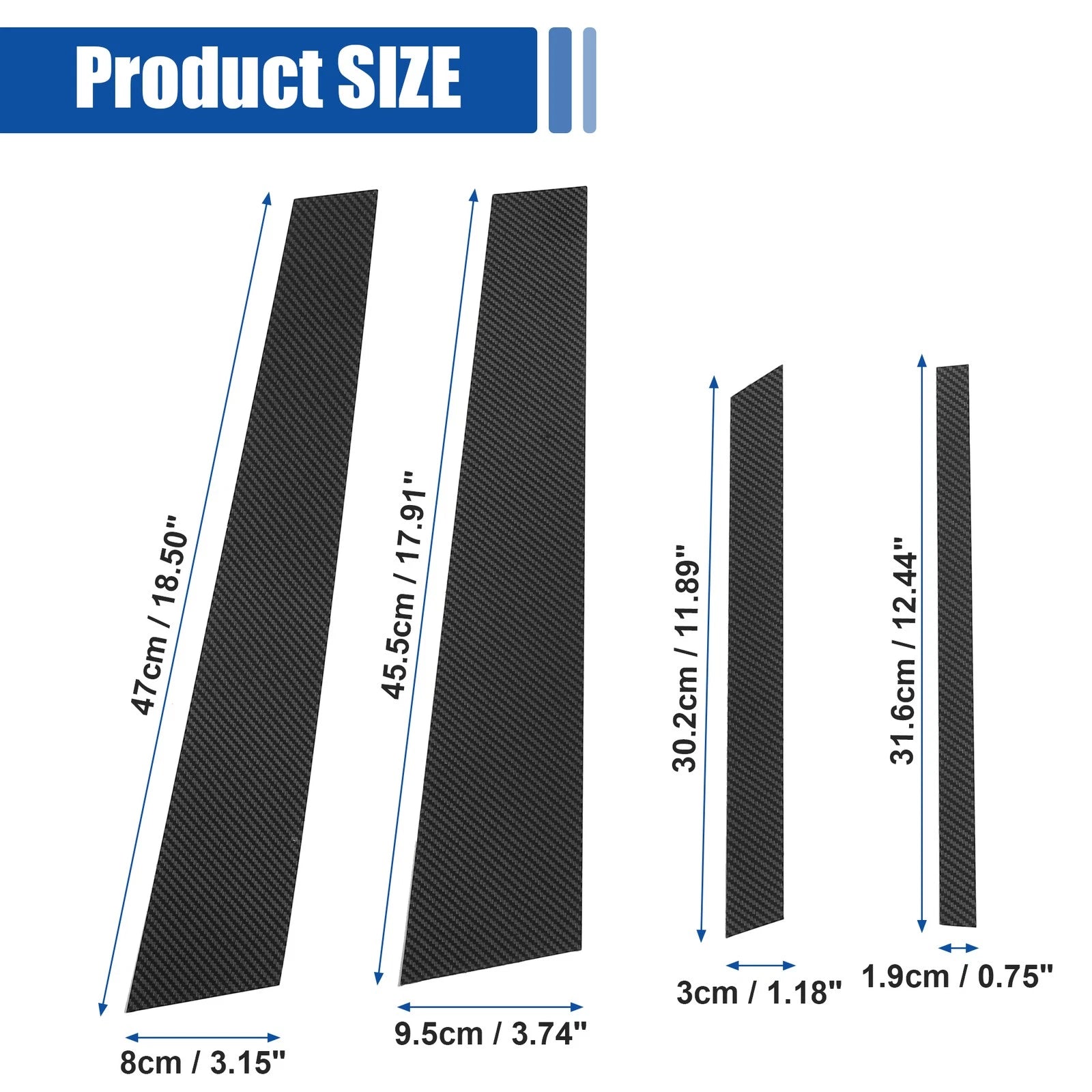 Gloss Carbon Pattern Door Window Pillar Post Cover Trim for BMW X6 (2007–2014)