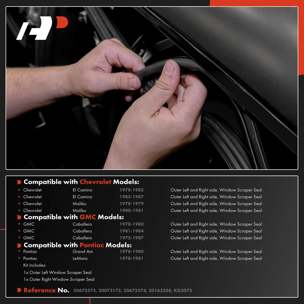 2X Weatherstrip Seal Outer Window for Chevy Malibu