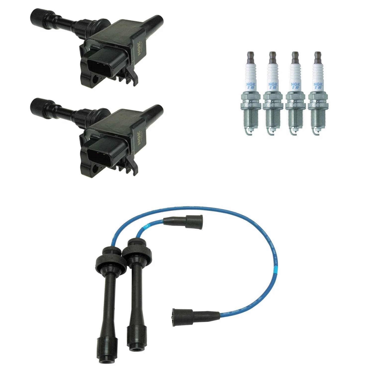 Set of 2 Ignition Coil Wires & 4 Iridium Spark Plugs for Miata (1990–2005)