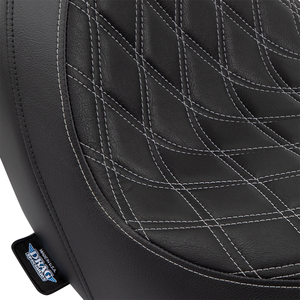 Predator Seat for Harley-Davidson (2014–2023) - Double Diamond, Silver Stitching