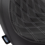 Predator Seat for Harley-Davidson (2014–2023) - Double Diamond, Silver Stitching