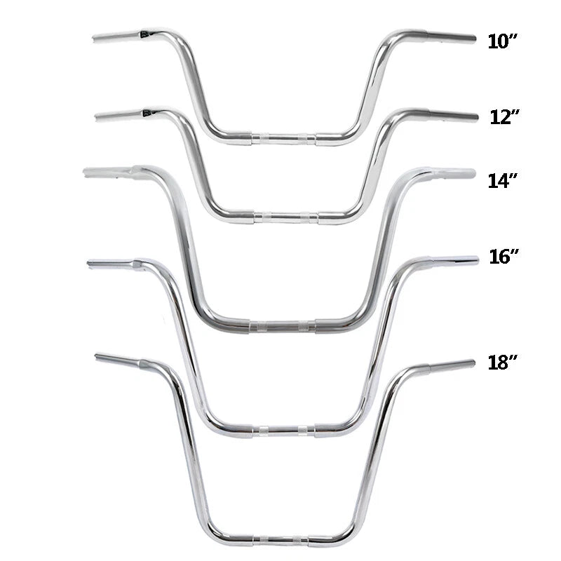 10" 12" 14" 16" 18" Rise Ape Hanger Handlebar for Harley Softail Chrome