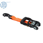 Set of 4 Tie Downs 1.6" × 8' Ratchet Straps 5208 lbs with S Hook Orange
