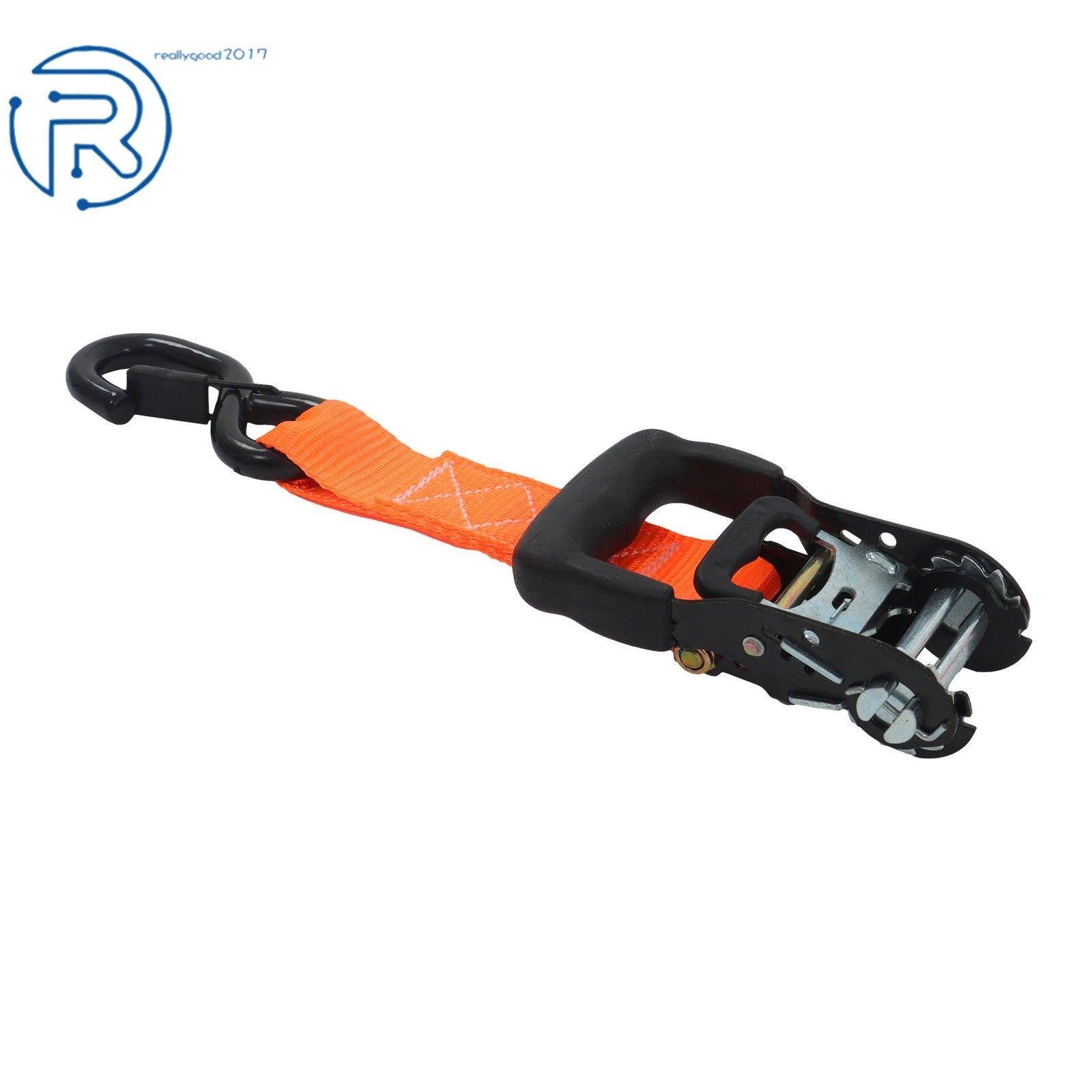 Set of 4 Tie Downs 1.6" × 8' Ratchet Straps 5208 lbs with S Hook Orange