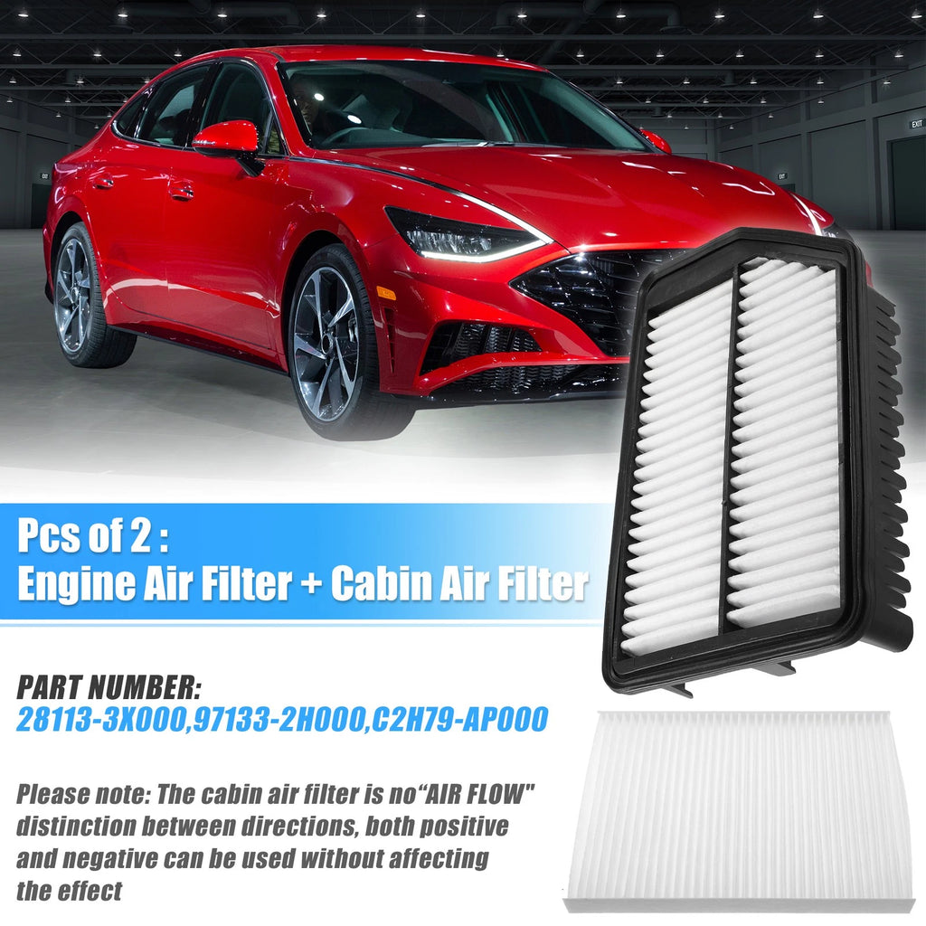 Set of 2 Engine and Cabin Air Filters for Kia Forte (2014–2020) 28113-3X000 97133-2H000