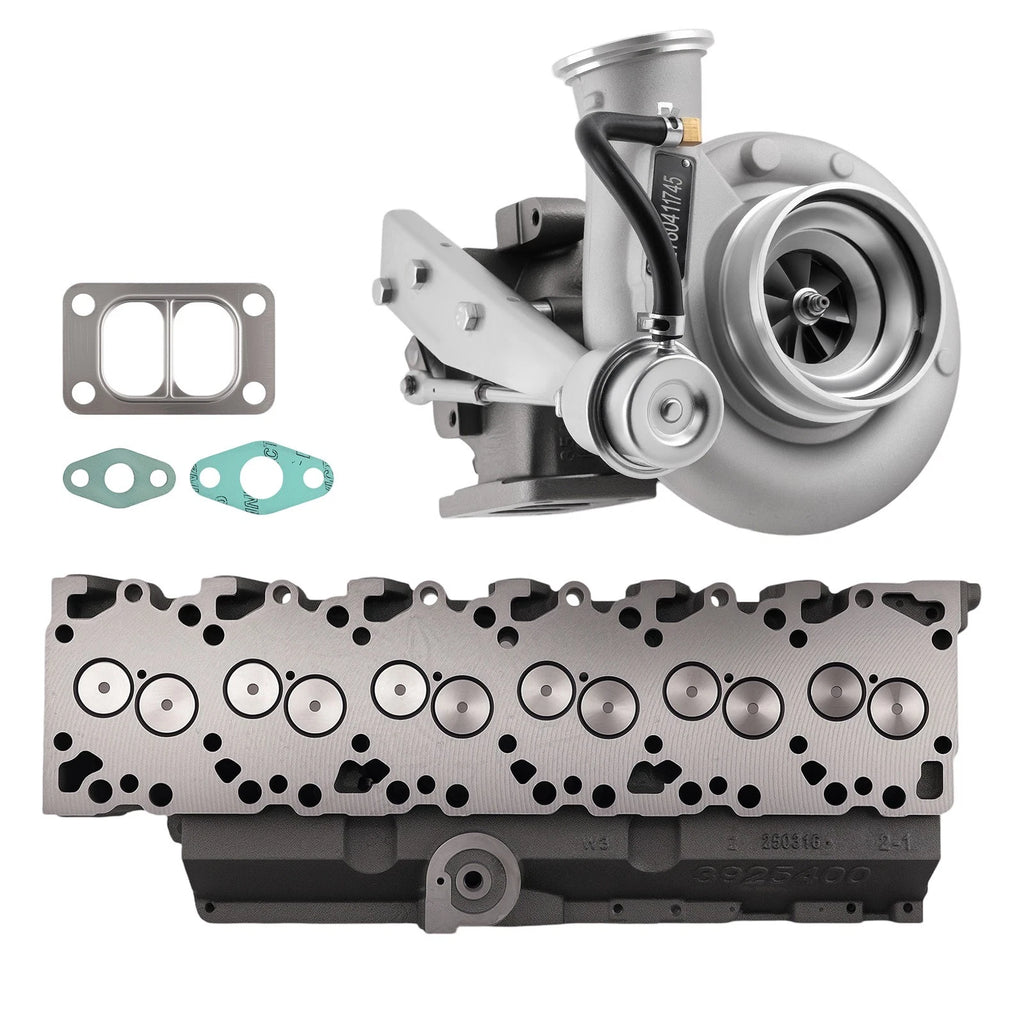 Complete Cylinder Head & HX35W Turbocharger for Dodge Ram 2500 3500 (1994–2002)