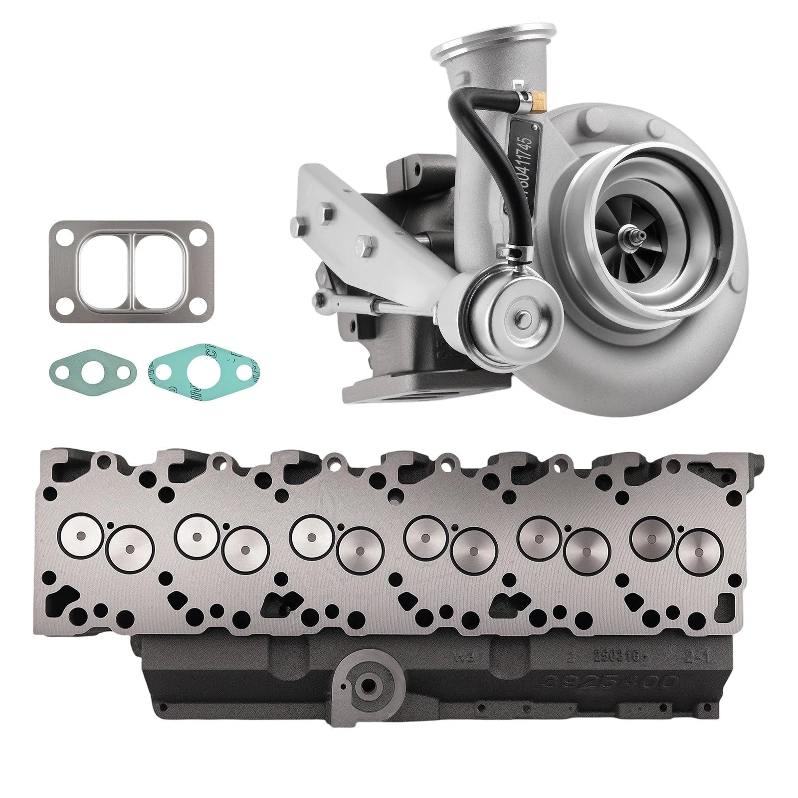 Complete Cylinder Head & HX35W Turbocharger for Dodge Ram 2500 3500 (1994–2002)